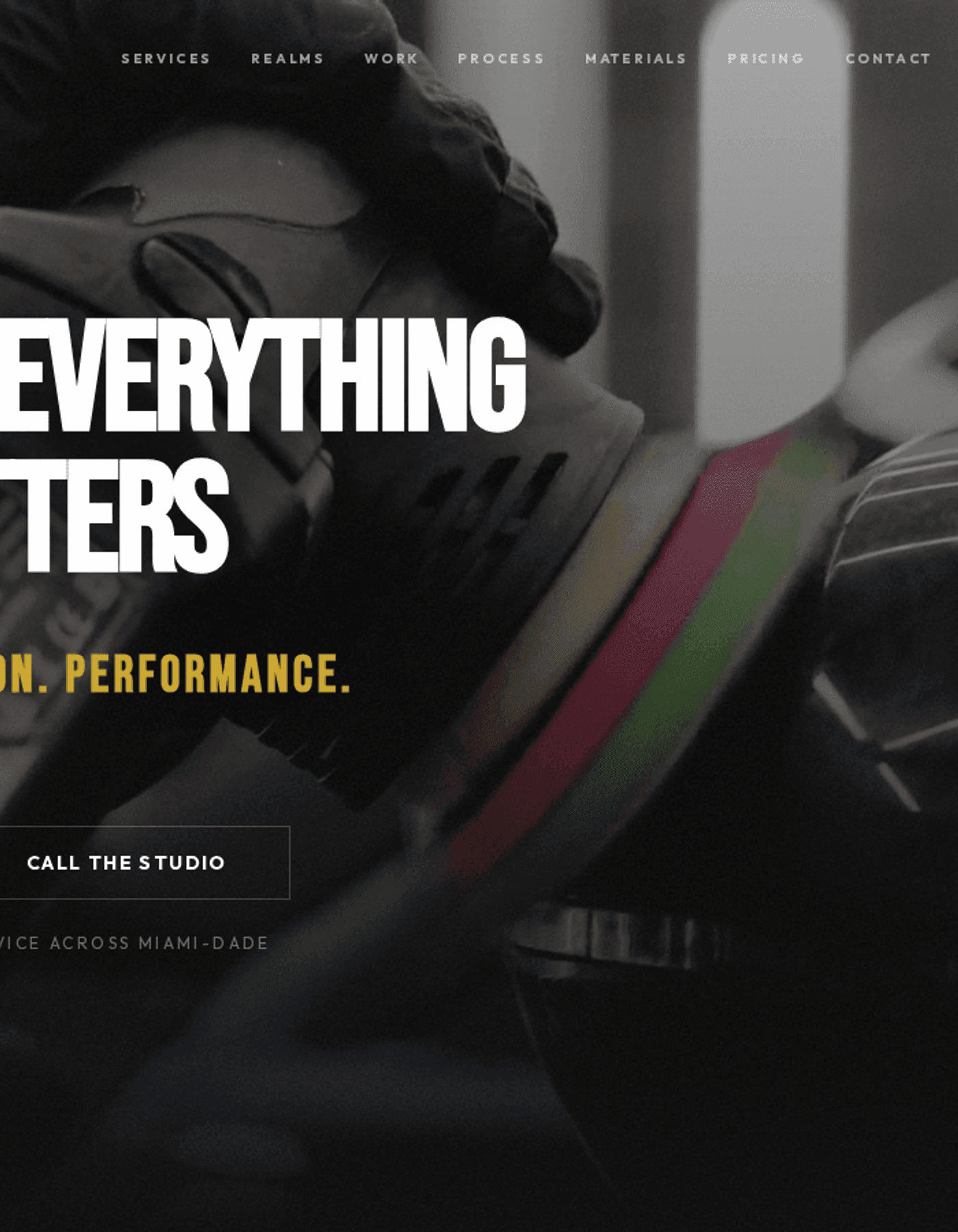 Screenshot of Detail Studio Miami website