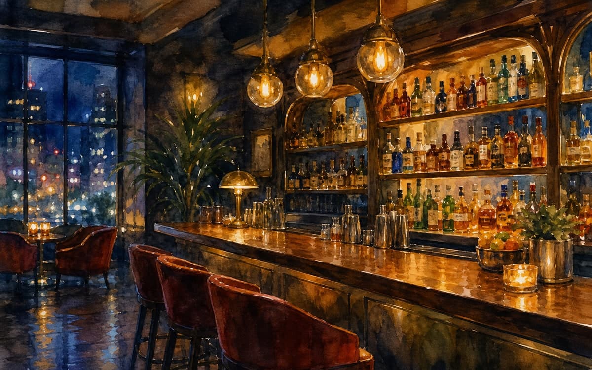 Miami nightlife venue with ambient lighting