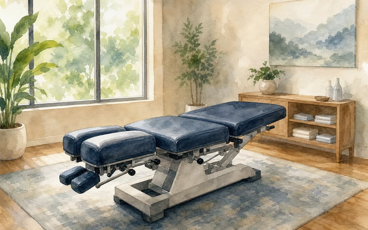 Chiropractor treating patient in modern clinic