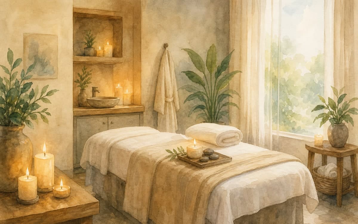 Luxury day spa treatment room in South Florida