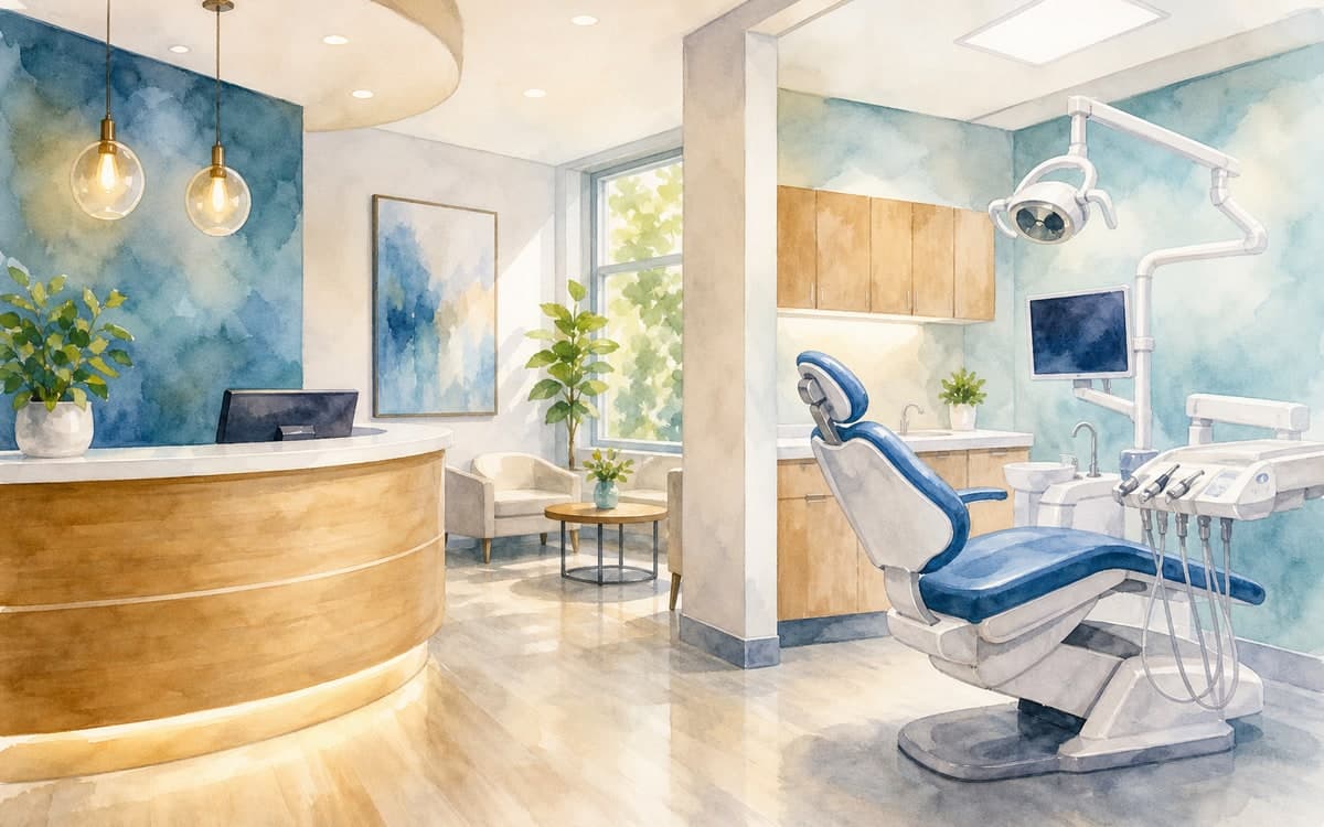 Modern dental practice reception in Miami