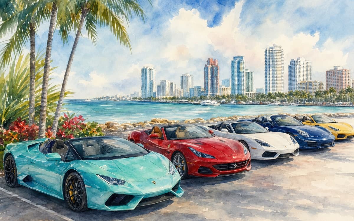 Miami Cabriolet exotic car rental website hero