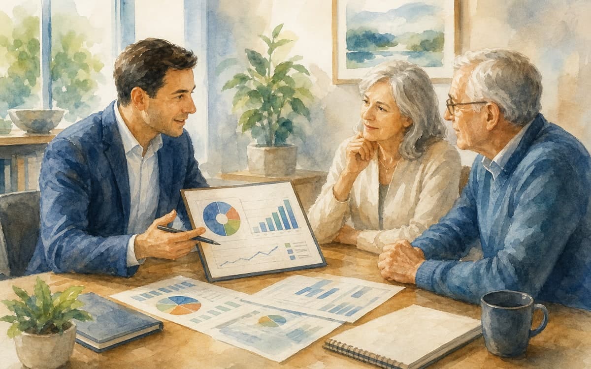 Financial advisor client consultation