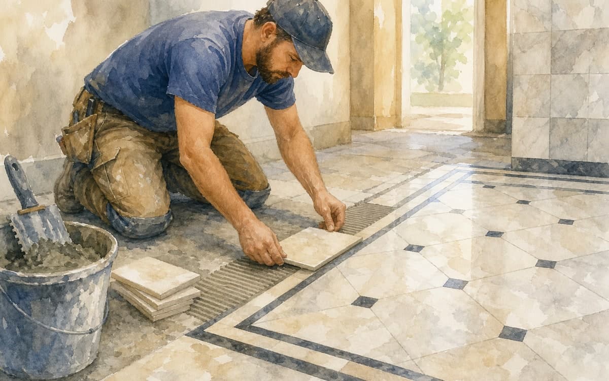 Professional tile installation in South Florida home