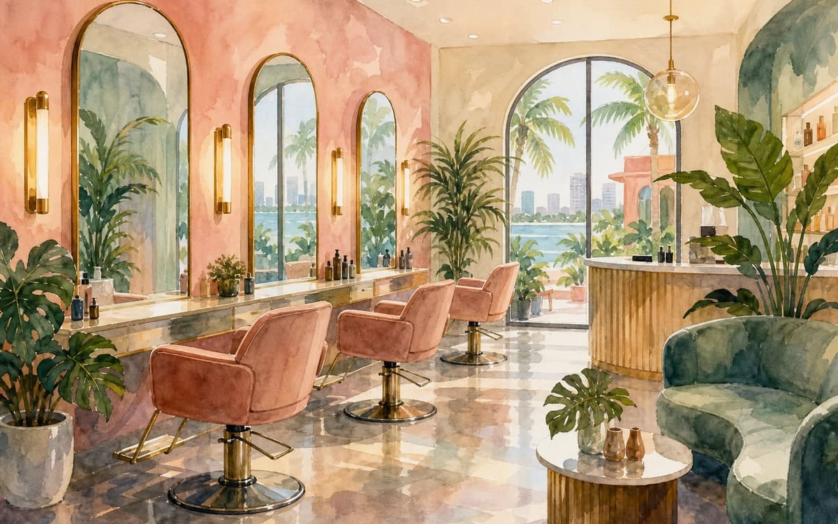 Professional hair styling in Miami salon