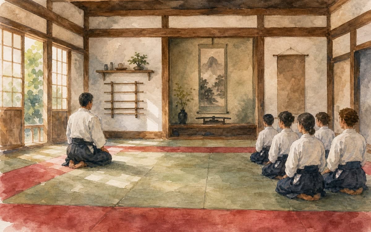 Martial arts class training session