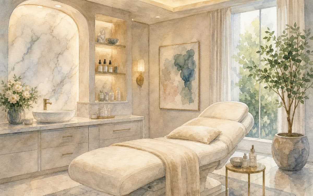 Modern med spa treatment room in Miami