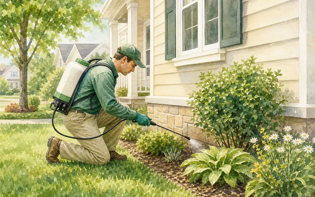 Pest control technician treating South Florida property