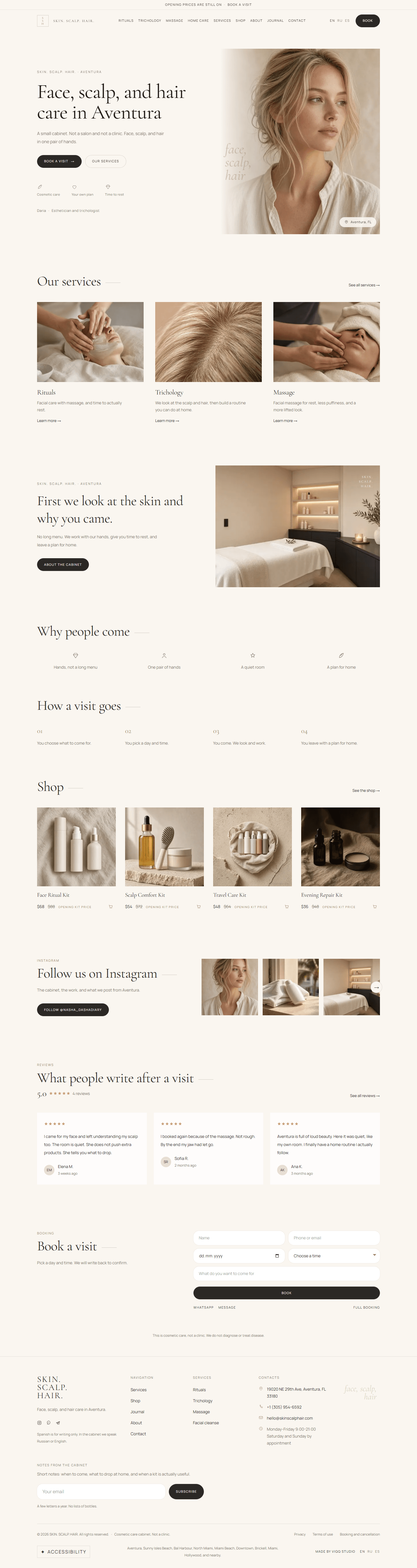 Full Skin. Scalp. Hair. homepage scroll