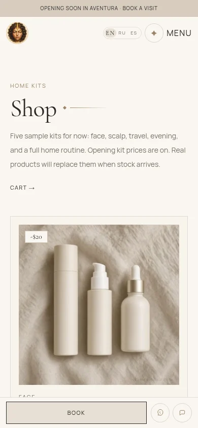 The home-care shop on a phone